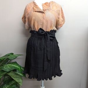 🤎5/$25🤎Haute Monde Black Pleated Mini Skirt with Ties